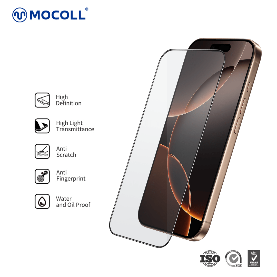 MOCOLL 2.5D Full Cover Matte Tempered Glass for iPhone 16 Series